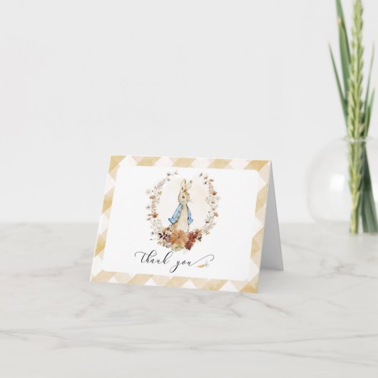 Herfst Peter Rabbit Baby Boy Dank u kaart (Voorkant)