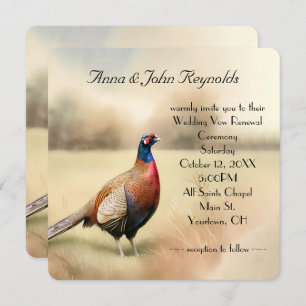 Herfst Pheasant Wedding Vow Renewal Kaart
