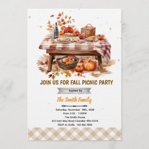 Herfst picknickfeest uitnodiging