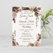 Herfst Pine cone Wedding Kaart (Staand voorkant)