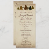 Herfst Pine Trees herfst Wedding Programs Programma (Voorkant / Achterkant)