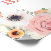 Herfst Pink Floral Pumpkin Truck Baby shower Welko Poster (Hoek)