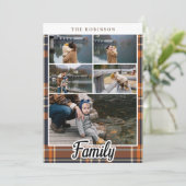 Herfst Plaid Blauw Sinaasappel Aangepaste familien Kaart (Staand voorkant)