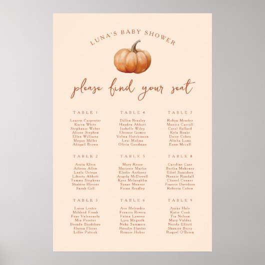 Herfst Plaid Een Kleine Pompoen Zitkaart Poster (Voorkant)