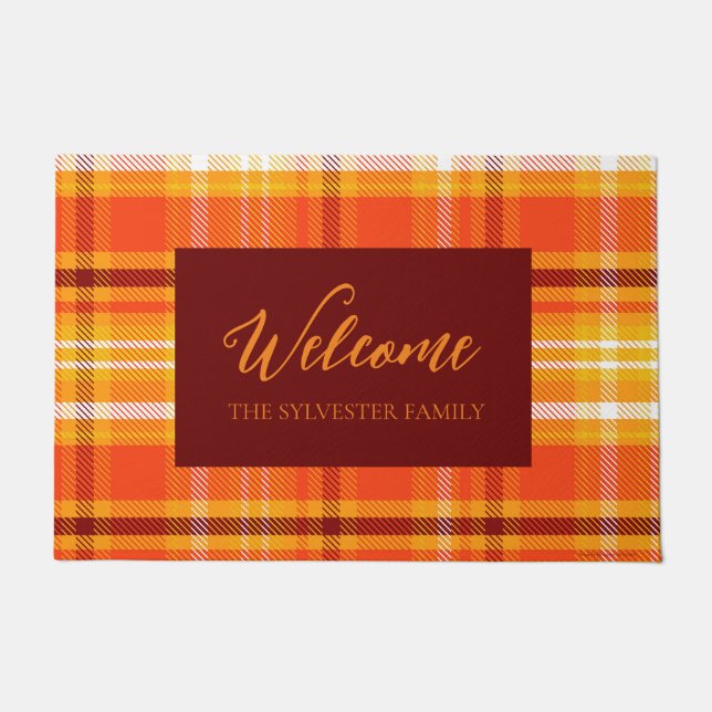 Herfst Plaid Home Decor Herfst Seizoen Deurmat (Voorkant)