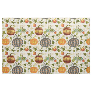Herfst Plaid Pompoenen Appels Op Gouden Gingham Stof