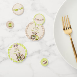 Herfst Plaid Teddy Bear Pompoenbladeren Confetti