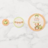 Herfst Plaid Teddy Bear Pompoenbladeren Confetti (Achterkanten)