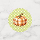 Herfst Plaid Teddy Bear Pompoenbladeren Confetti (Kleine voorkant)