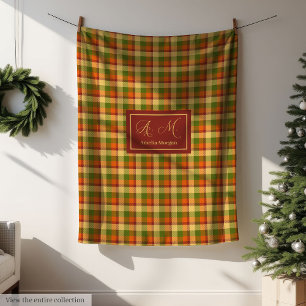 Herfst Plaid Worpdeken Cozy Aangepaste Naam Accent Fleece Deken