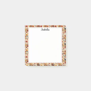 Herfst plaids, eikels, esdoorn bladeren kleurrijk post-it® notes