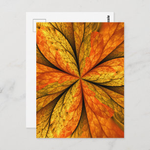 Herfst Plant, modern Abstract fractal kunstblad Briefkaart