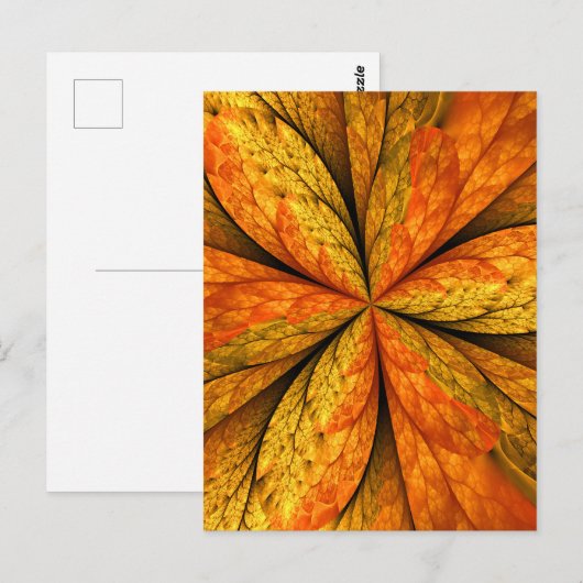 Herfst Plant, modern Abstract fractal kunstblad Briefkaart (Voorkant / Achterkant)
