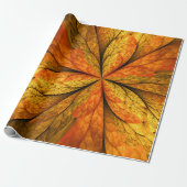 Herfst Plant, modern Abstract fractal kunstblad Cadeaupapier (Uitgerold)