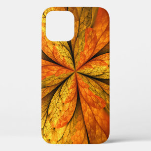 Herfst Plant, modern Abstract fractal kunstblad iPhone 12 Hoesje