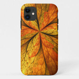 Herfst Plant, modern Abstract fractal kunstblad iPhone 11 Hoesje