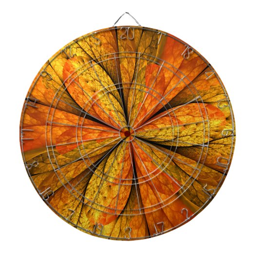 Herfst Plant, modern Abstract fractal kunstblad Dartbord (Voorkant)