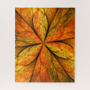 Herfst Plant, modern Abstract fractal kunstblad Legpuzzel