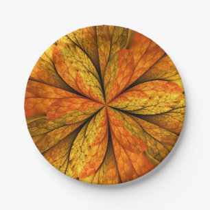 Herfst Plant, modern Abstract fractal kunstblad Papieren Bordje