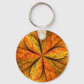 Herfst Plant, modern Abstract fractal kunstblad Sleutelhanger (Voorkant)