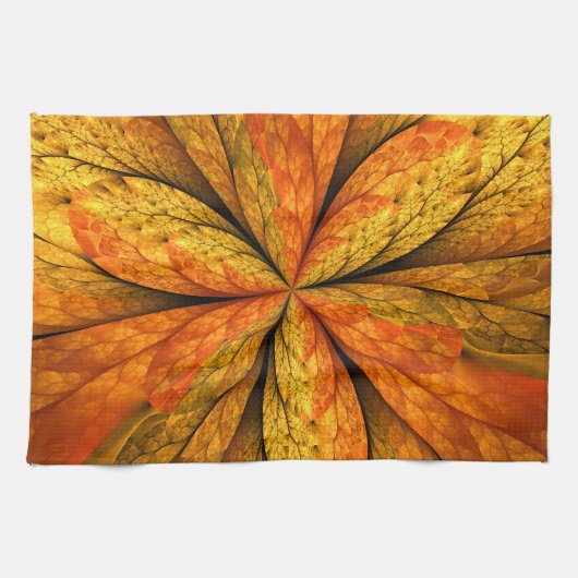 Herfst Plant, modern Abstract fractal kunstblad Theedoek (Horizontaal)