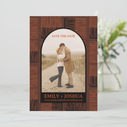 Herfst Platte Vorm Save The Date Trouwkaart Herfst (Staand voorkant)