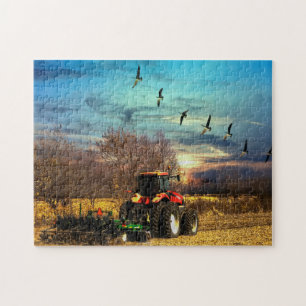 Herfst Plough Tractor Ohio. Legpuzzel