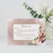 Herfst Plum Bloemen Boeket Bruiloft Details Informatiekaartje (Staand voorkant)