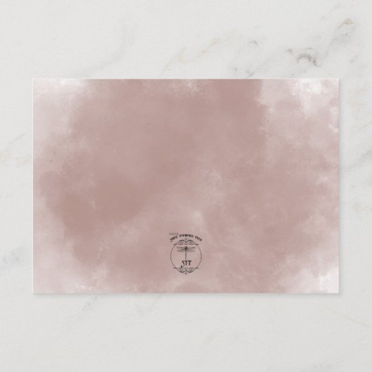 Herfst Plum Bloemen Boeket Bruiloft Details Informatiekaartje (Achterkant)