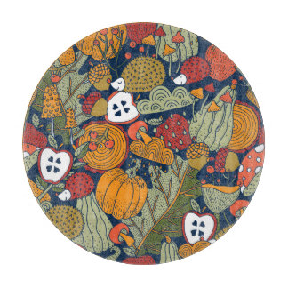 Herfst, polka stippen, , naadloos patroon. snijplank