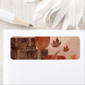 Herfst pomkin en bladeren etiket (Insitu)