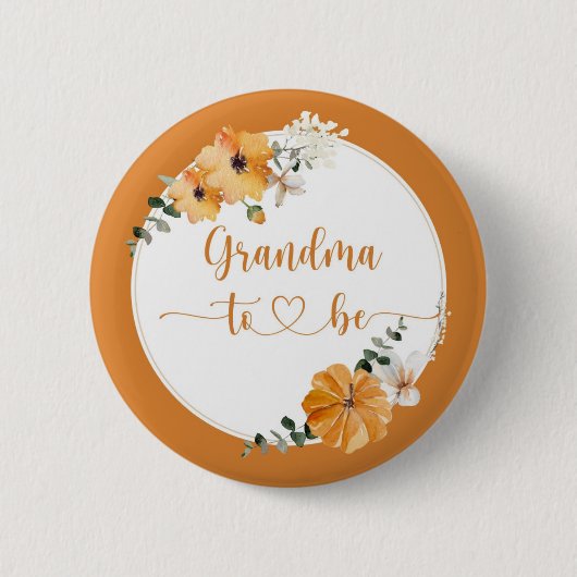 Herfst pomkin Grandma om Button te worden (Voorkant)