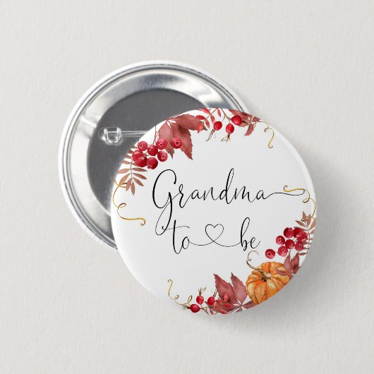 Herfst pomkin Grandma om Button te worden (Voorkant /achterkant)