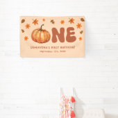 Herfst Pompoen 1e Verjaardag Spandoek (Insitu)