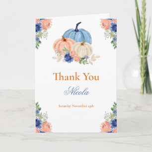 Herfst Pompoen Baby Shower Bedankkaart