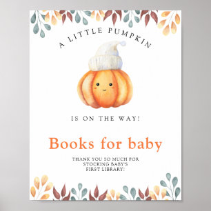 Herfst pompoen baby shower boeken voor baby poster