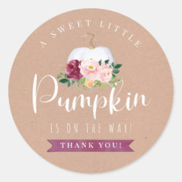 Herfst pompoen Baby shower dank u Sticker