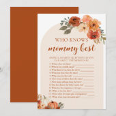 Herfst pompoen Baby shower die weet mama beste spe Kaart (Voorkant / Achterkant)