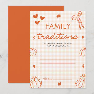 Herfst Pompoen Baby Shower Familie Tradities Spel Kaart
