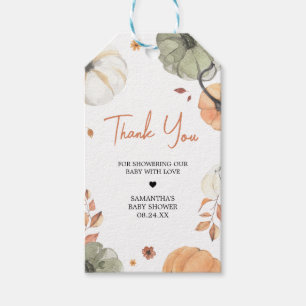 Herfst Pompoen Baby shower Favor Tags Cadeaulabel