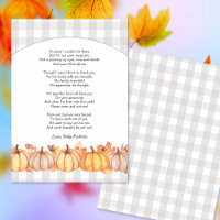 Herfst pompoen baby shower gedicht Dank u opmerkin