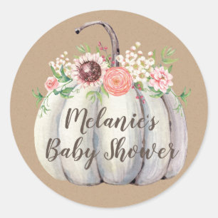 Herfst pompoen Baby shower gunst Stickers
