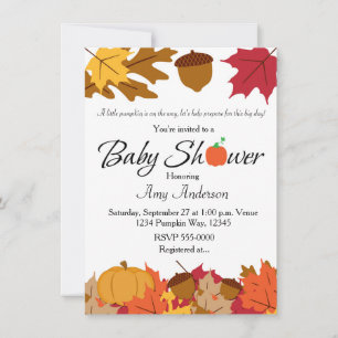 Herfst Pompoen Baby Shower Herfst Uitnodiging