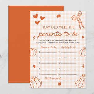 Herfst Pompoen Baby Shower Hoe Oud Waren Ze Spel Kaart