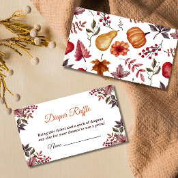 Herfst Pompoen Baby shower Luier Raffle Informatiekaartje