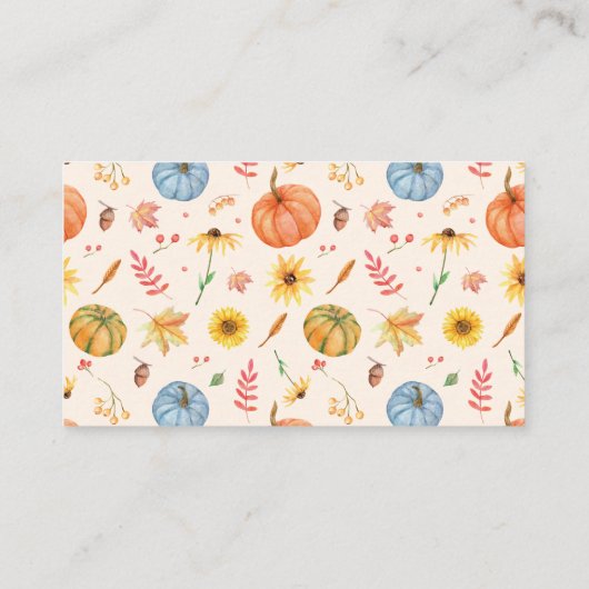 Herfst Pompoen Baby shower Luier Raffle Informatiekaartje (Achterkant)