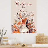 herfst pompoen Baby shower Poster (Keuken)