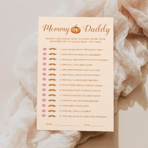 Herfst Pompoen Baby shower Raad wie mama of papa
