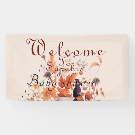 herfst pompoen Baby shower Spandoek (Horizontaal)