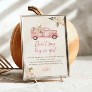 Herfst Pompoen Baby Shower Spel Poster